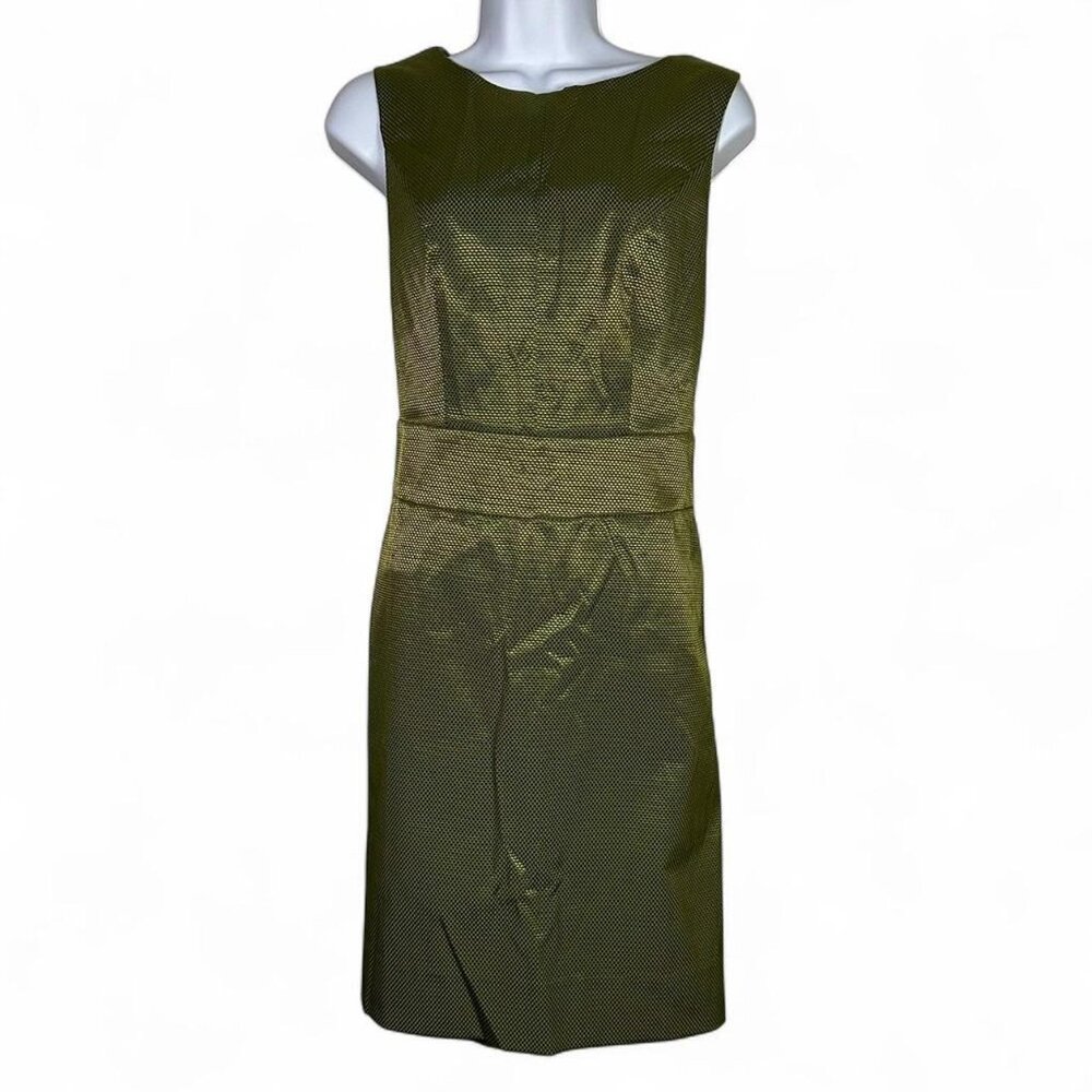 Ben Sherman Twill Weave Midi Bodycon Dress in Satin Green New with Tags